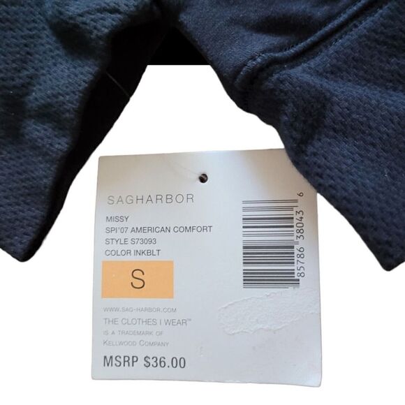 Sag Harbor Stretch Full Zip Black Sweater SZ S American Comfort Inkblot - Picture 5 of 7